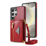 Leather Crossbody Wallet Case for Samsung