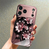 Pink Floral Pattern Electroplated Case for iPhone