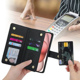 Luxury Heart-Shaped Zipper Flap Wallet Phone Case for iPhone