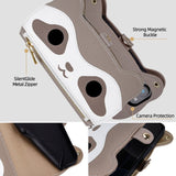 Cute Raccoon Leather Cross-Body Wallet Phone Case For IPhone