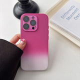 Gradient Frosted Phone Case with Built-In Lens Protector for IPhone