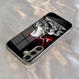 Electroplated Tempered Glass Artistic Patterns Phone Case For Samsung