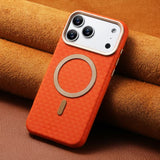 Luxury Leather Carbon Fiber Texture Magnetic Shockproof Phone Case for iPhone