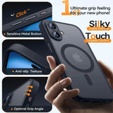 Magnetic Armor Shockproof Matte Translucent Case for iPhone