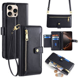 Multifunctional Crossbody Wallet Card Holder Leather Case for iPhone