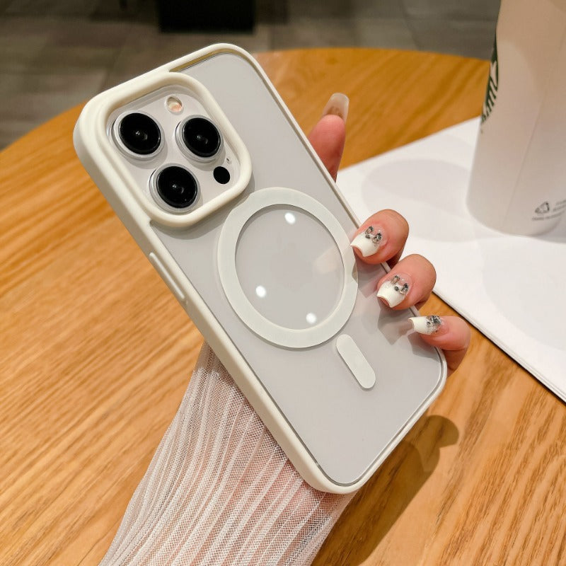 Magnetic Adsorption Acrylic Anti-Drop Frosted Phone Case for IPhone