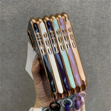Ripple Plating Wrist Strap Magnetic Phone Case For iPhone