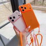 Simple Adjustable Lanyard Four-Corner Drop Protective Case For Iphone