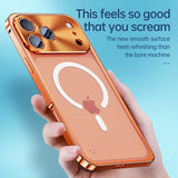 Plating Metal Frame Semi Clear Shockproof Case for iPhone