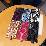 Leopard Print Bracket Plating Magnetic Charging Case for Samsung