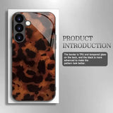 Brown Leopard Print Pattern Glass Phone Case For Samsung