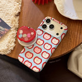 Red Apple Stand Magnetic Case for iPhone
