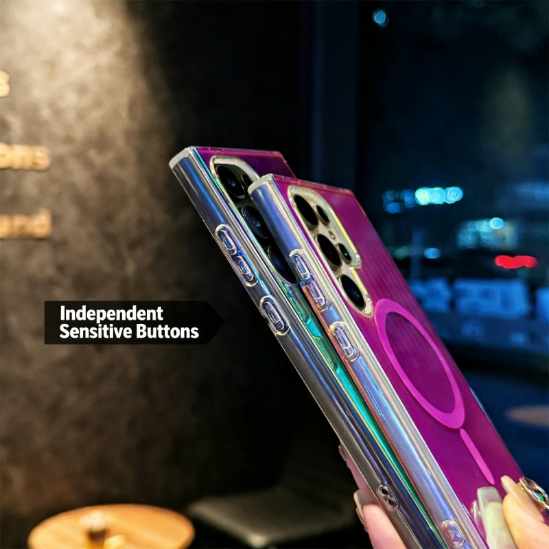 Magnetic Laser Color-Changing Phone Case for Samsung