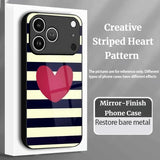 Creative Striped Heart Pattern Case for iPhone