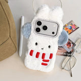 Cute Plush Bear And Rabbit Anti-Fall Phone Case For IPhone