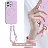 Liquid Silicone Lanyard Magnetic Phone Case For iPhone