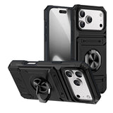 Armor Card Slot Ring Stand Shockproof Case For iPhone