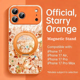 Romantic Floral Magnetic Case with Stand Lanyard for IPhone