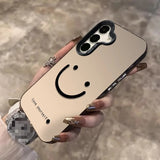 Shiny Silver Smiley Face Pattern Electroplated Hard Case for Samsung
