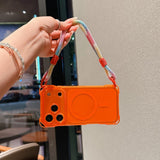 Hanging Strap Magnetic Four Corners Anti-Drop Phone Case For iPhone