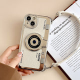 Fashion 3D Retro Camera Handheld Leather Case for iPhone