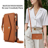 Leather RFID Blocking Lanyard Wallet Case for iPhone
