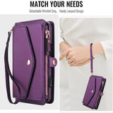 RFID Blocking Magnetic Charging Leather Wallet Case for iPhone
