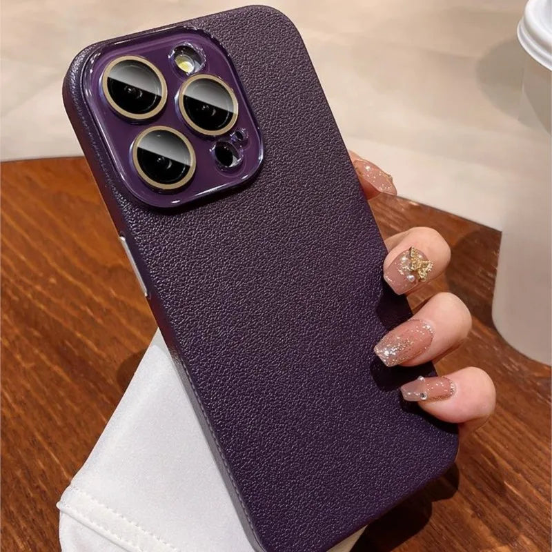 Luxury Leather Texture Silicone Case for iPhone