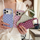 Polka-Dot Scalloped-Edge Shockproof Case for iPhone