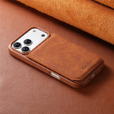 Luxury Leather Flip Wallet Shockproof Case for iPhone