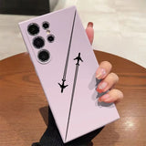 Airplane Flight Path Pattern Silicone Phone Case for Samsung