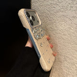 Luxury Rhinestone Crocodile Texture Shockproof Case for iPhone