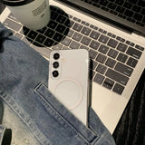 Slim Transparent Magnetic PC Phone Case For Samsung