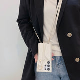 Wrist Strap Crossbody Leather Wallet Case For Samsung