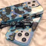 Cute Star Moon Cat Pattern Case for iPhone