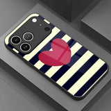 Creative Striped Heart Pattern Case for iPhone