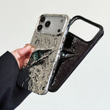 3D Eyes Electroplated Tin Foil Texture Phone Case for iPhone