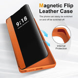Leather LED View Flip Shockproof Case For Samsung