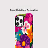 Colorful Flower Magnetic Shockproof Phone Case For iPhone