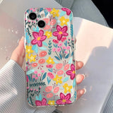 Colorful Flower Clear Phone Case for iPhone