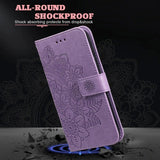 Leather Embossed Flower Magnetic Wallet Flip Case for Samsung