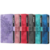Leather Flip Wallet Embossing Phone Case for Samsung