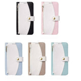 Stylish Color Block Wallet Case with Lanyard for iPhone