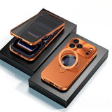 Metal Magnetic Anti-Peep Case with Kickstand for iPhone