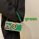Fashion 3D Retro Camera Handheld Leather Case for iPhone