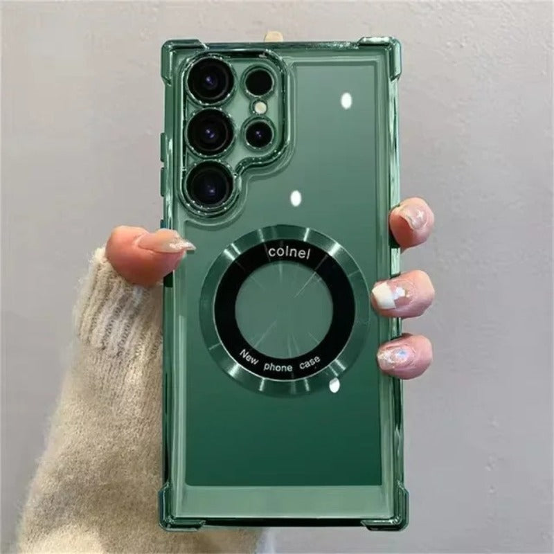 Plating Magnetic Wireless Charge Camera Case For Samsung