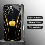 Golden Apple Pattern Electroplated Case for iPhone