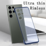Original Slim Rimless Matte Clear Hard Phone Case For Samsung