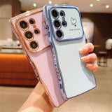 Wavy-Edge Electroplated Heart Shockproof Phone Case for Samsung