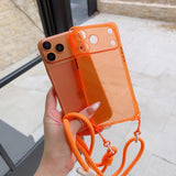 Simple Adjustable Lanyard Four-Corner Drop Protective Case For Iphone